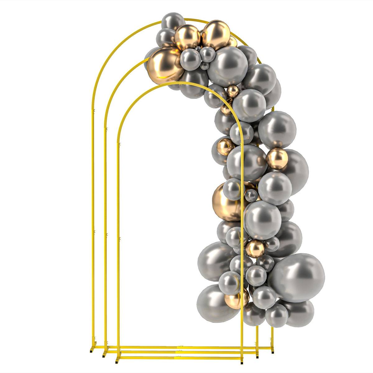 Gold Three-Piece Backdrop Arch Set for Celebrations