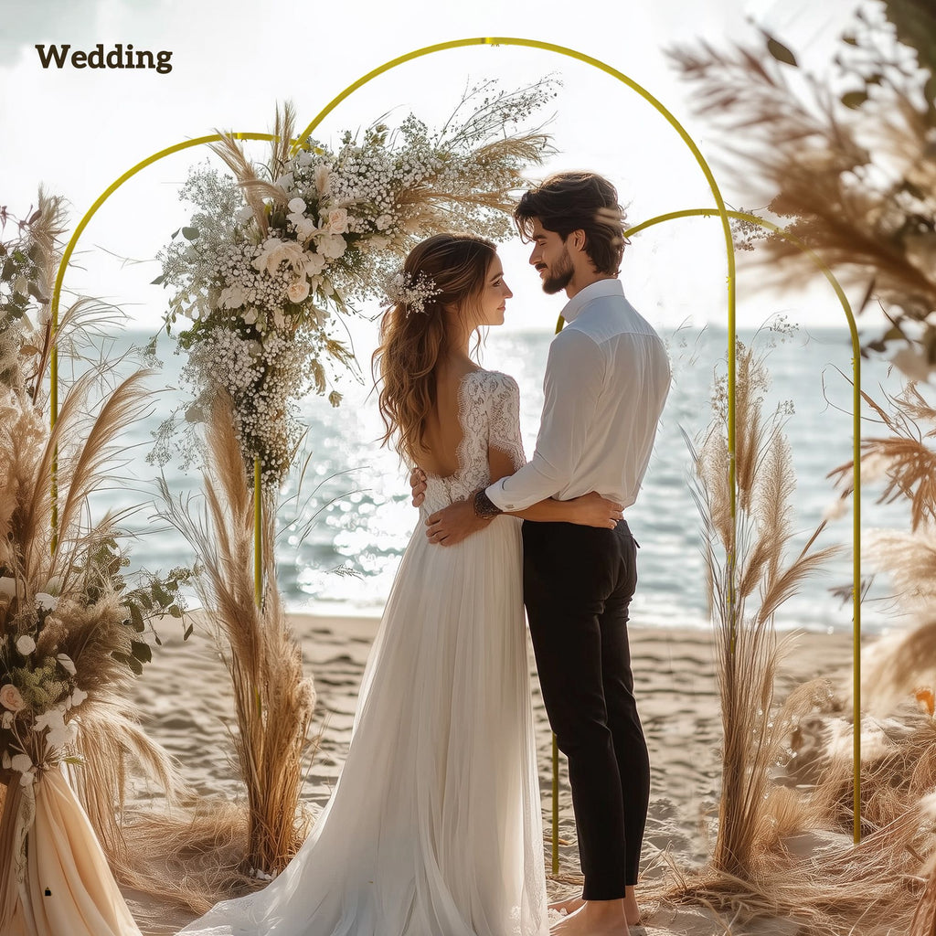 Gold Three-Piece Backdrop Arch Set for Celebrations