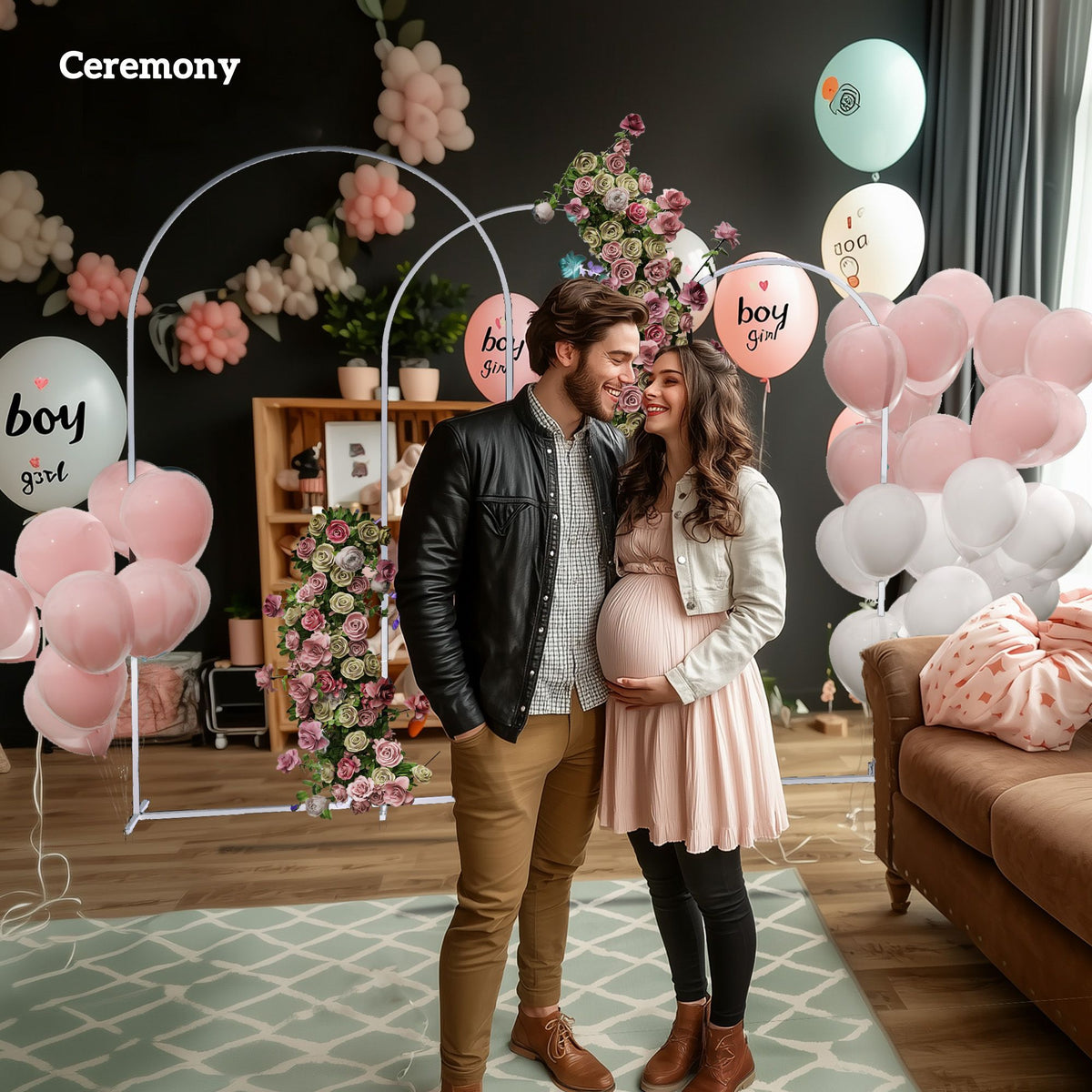 Three-Piece White Arch Backdrop Stand Set