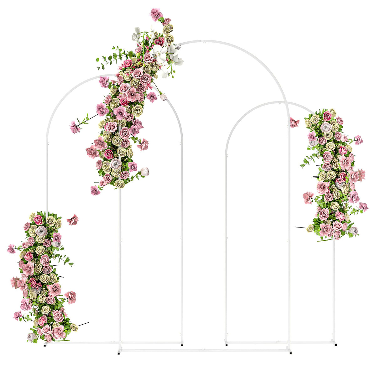 Three-Piece White Arch Backdrop Stand Set