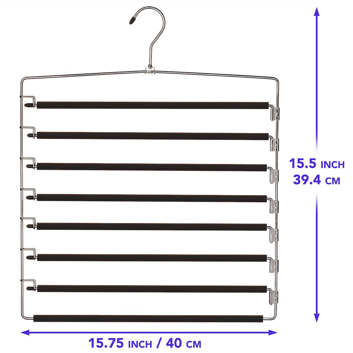 Space-Saving Multi-Tier Swing-Arm Garment Hanger