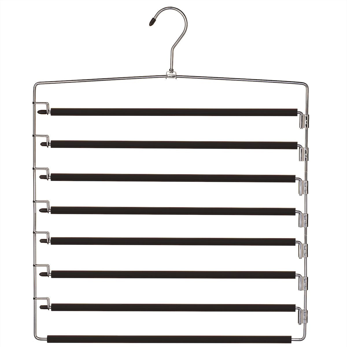 Space-Saving Multi-Tier Swing-Arm Garment Hanger