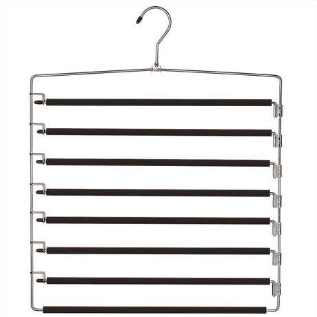 Space-Saving Multi-Tier Swing-Arm Garment Hanger