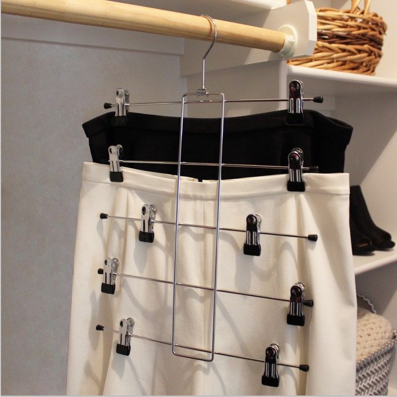 Five-Tier Folding Clip Hanger for Compact Organization