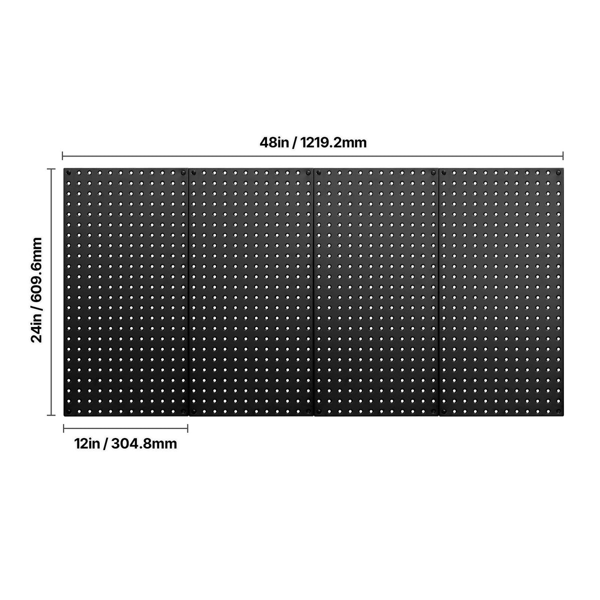 Four-Panel Wall Pegboard Organizer with Accessories