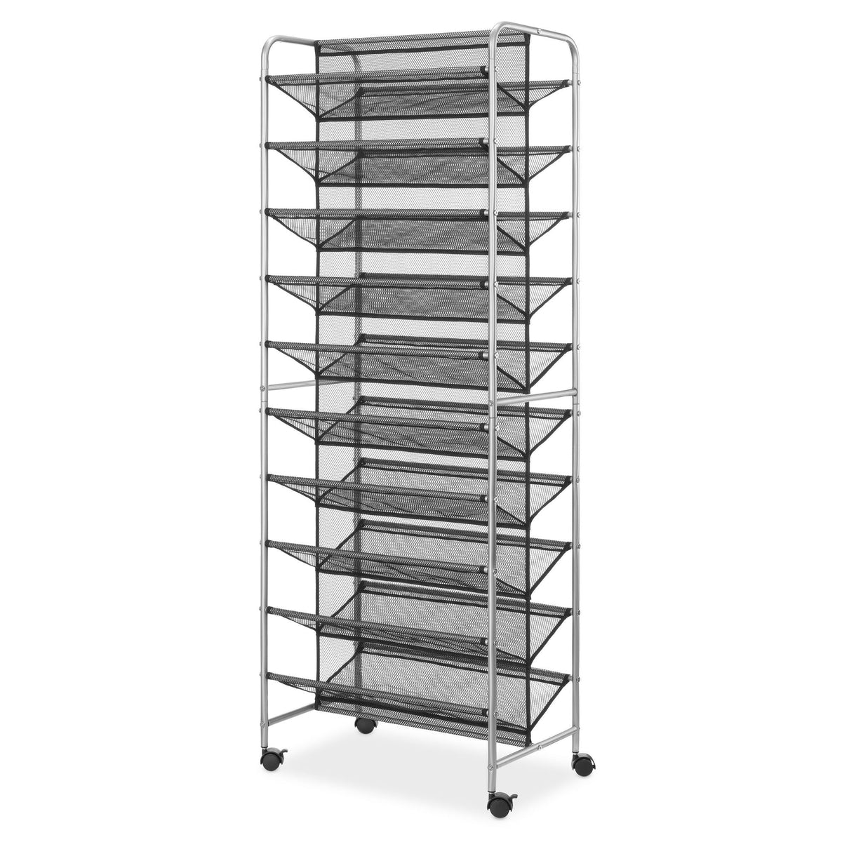Rolling Shoe Rack with Locking Wheels for Entryway Storage