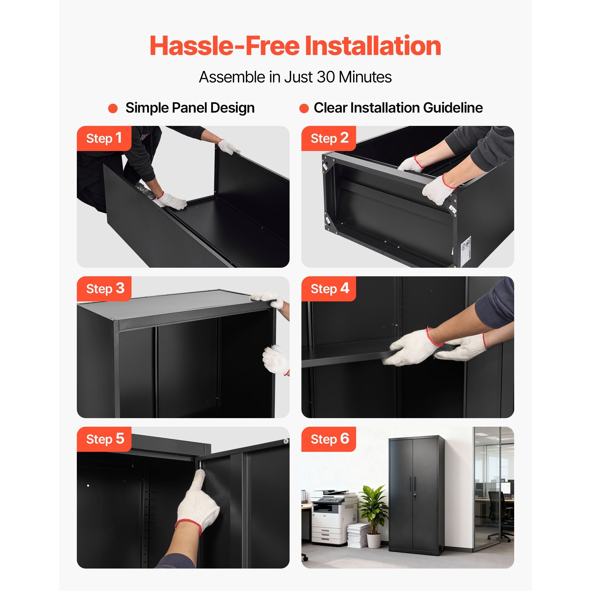 Lockable Storage Cabinet with Adjustable Shelves