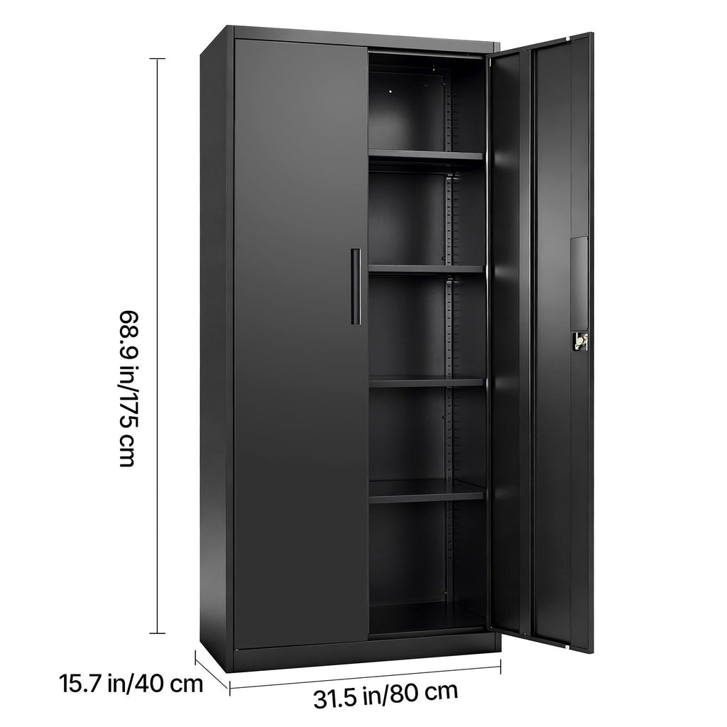 Lockable Storage Cabinet with Adjustable Shelves
