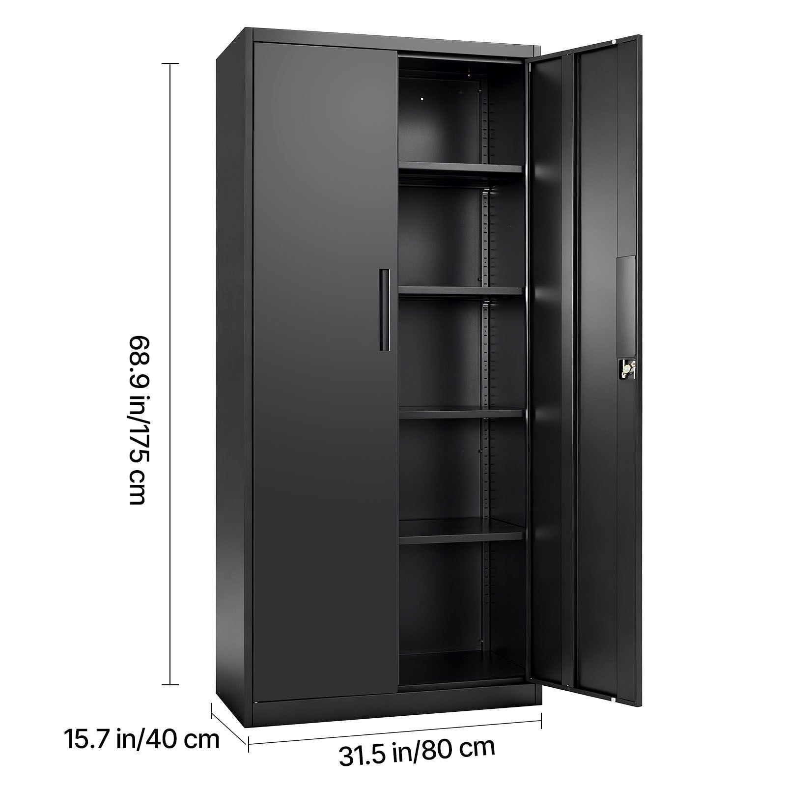 Lockable Storage Cabinet with Adjustable Shelves