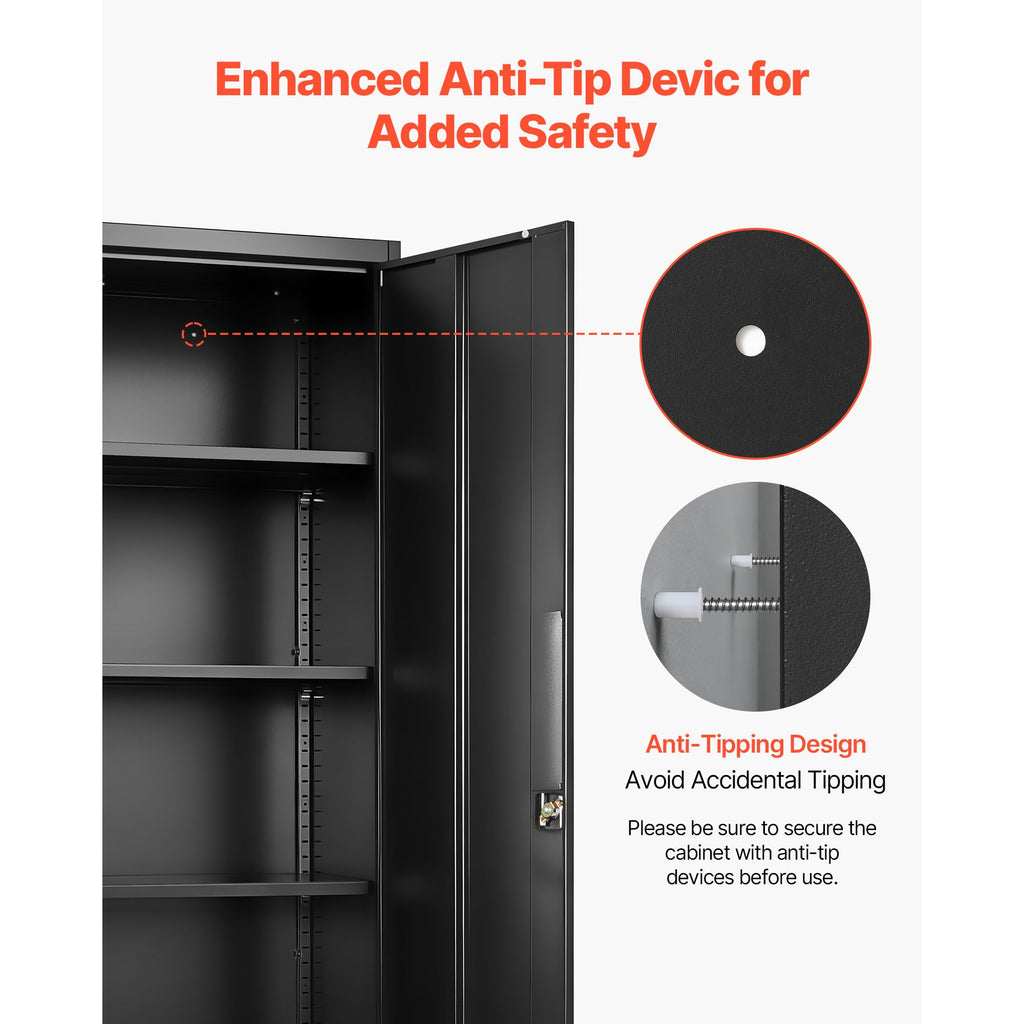 Lockable Storage Cabinet with Adjustable Shelves
