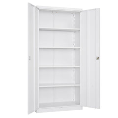 Lockable Utility Storage Cabinet with Adjustable Shelves