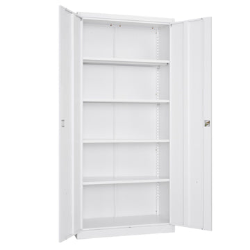 Lockable Utility Storage Cabinet with Adjustable Shelves