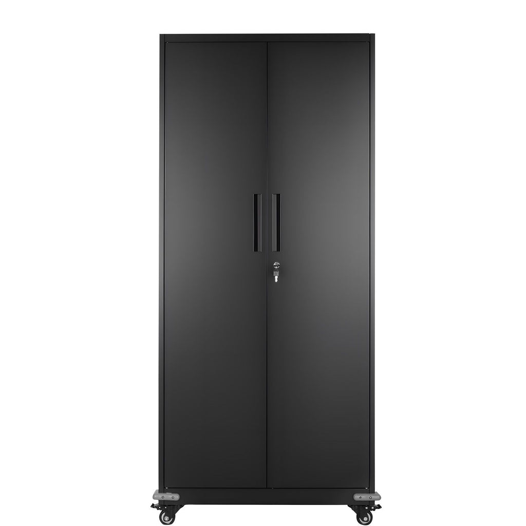Metal Storage Cabinet, Rolling Steel Garage Cabinet with 4 Adjustable Shelves, 2