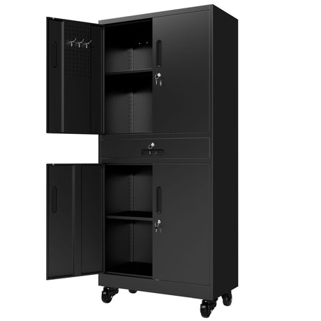 practical Garage Cabinet with Drawer and Pegboard Door