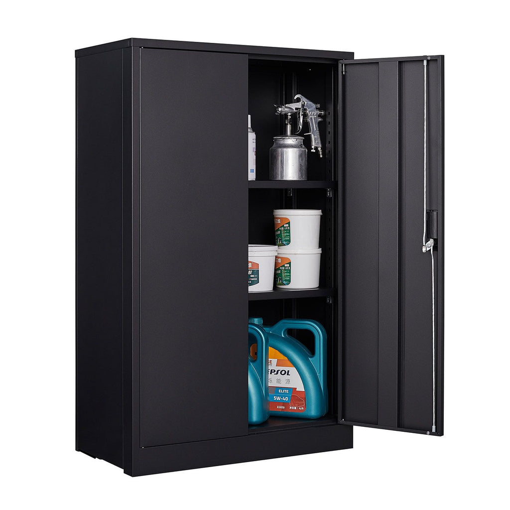 Folding Lockable Storage Cabinet with Adjustable Dividers