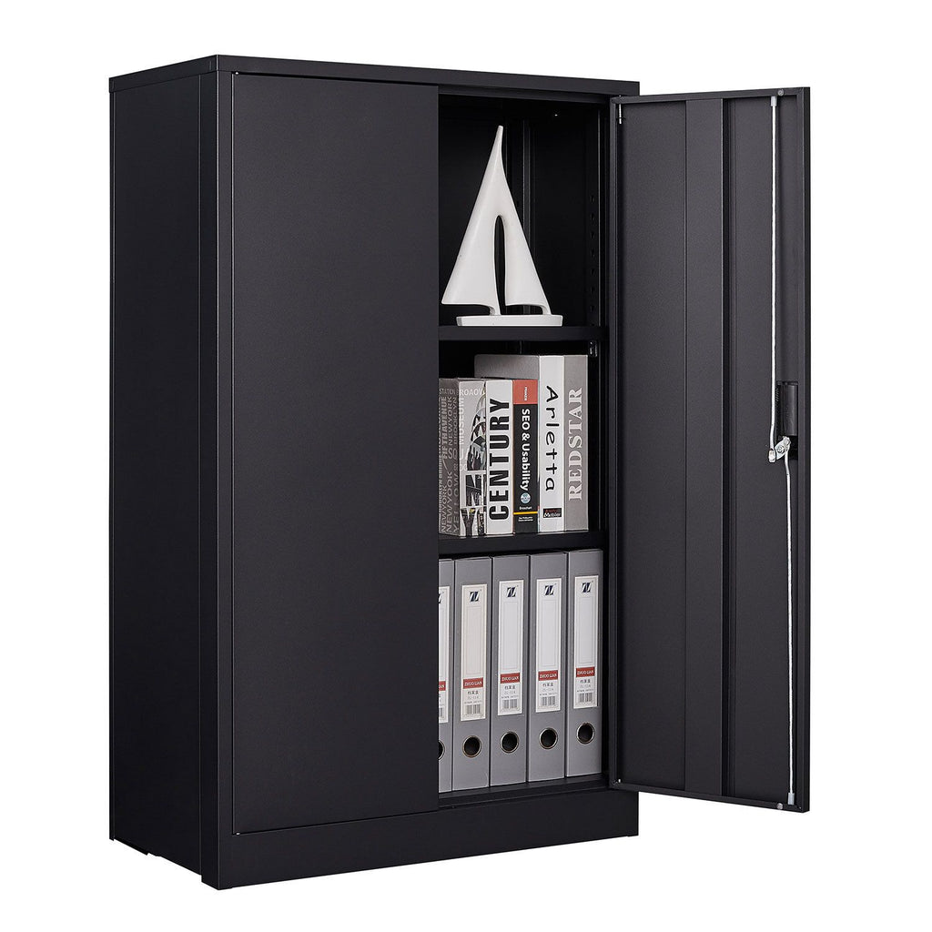 Folding Lockable Storage Cabinet with Adjustable Dividers