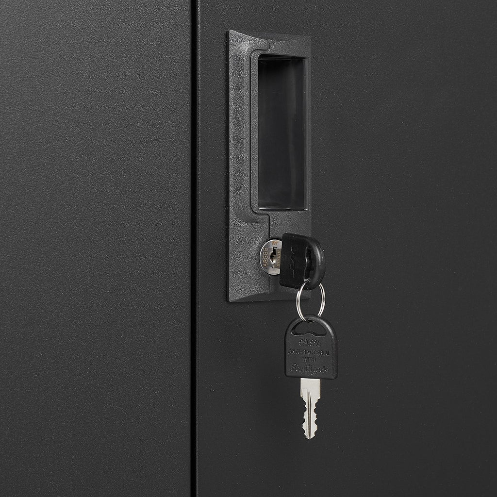 Folding Lockable Storage Cabinet with Adjustable Dividers