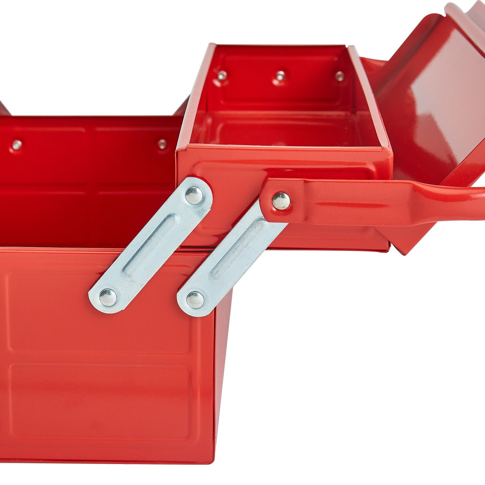 Portable Cantilever Metal Tool Box with Lock Hole