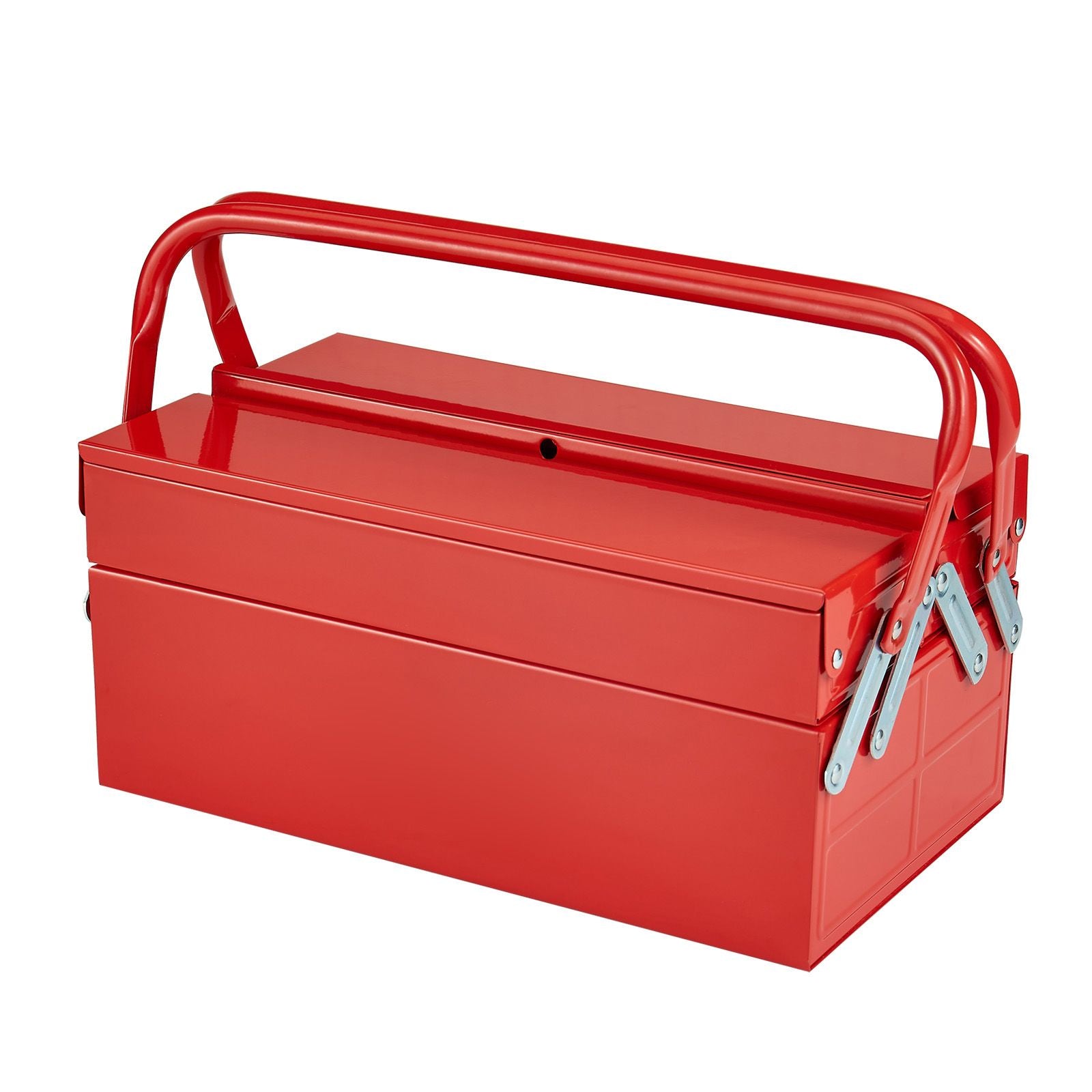 Portable Cantilever Metal Tool Box with Lock Hole