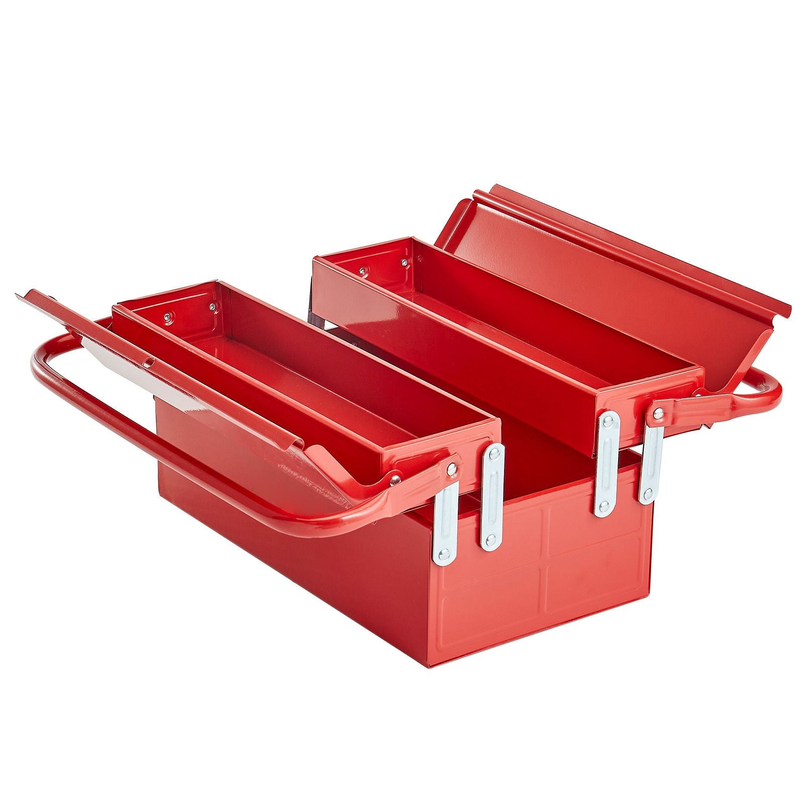 Portable Cantilever Metal Tool Box with Lock Hole