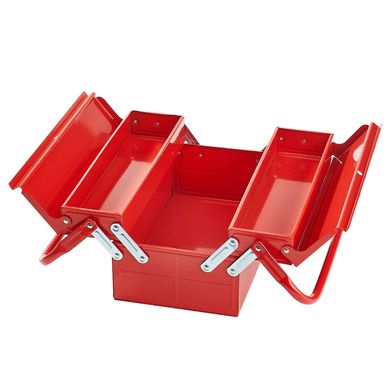 Portable Cantilever Metal Tool Box with Lock Hole