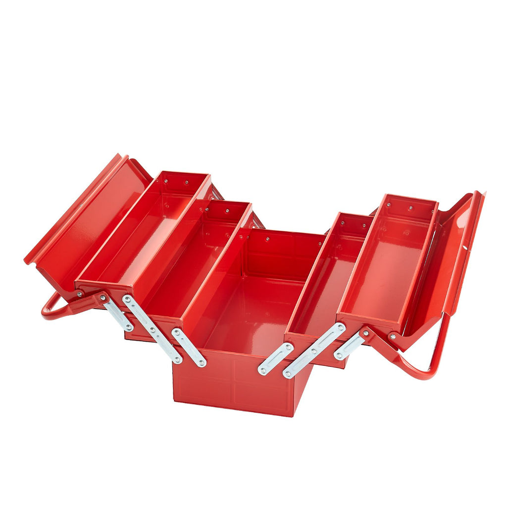 Portable Cantilever Tool Box with Lock Hole and Dual Handles