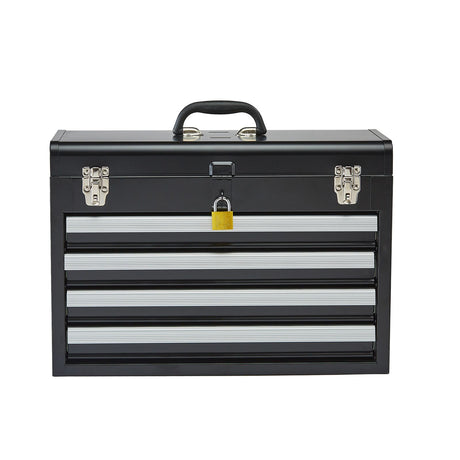 Portable Metal Tool Box with 4 Drawers: Secure, Smooth, everyday