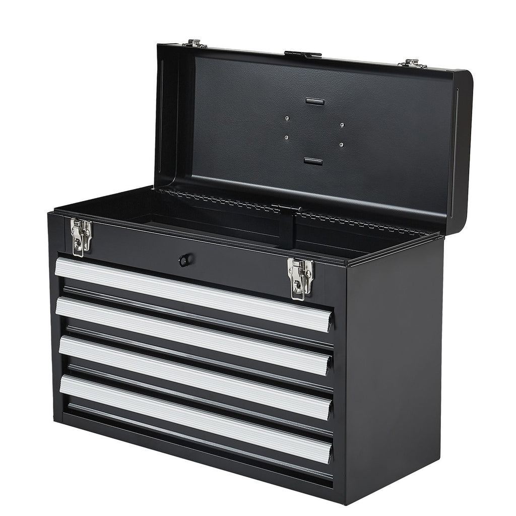 Portable Metal Tool Box with 4 Drawers: Secure, Smooth, everyday