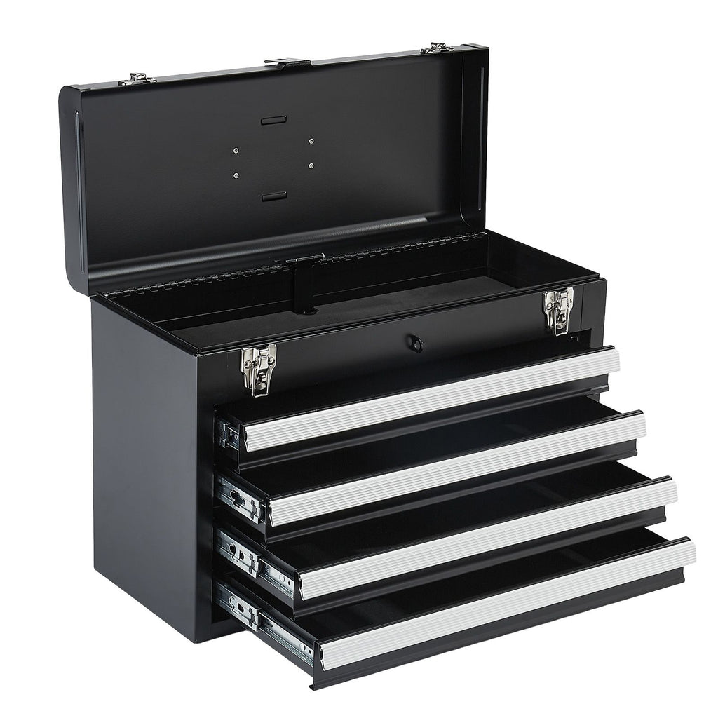 Portable Metal Tool Box with 4 Drawers: Secure, Smooth, everyday