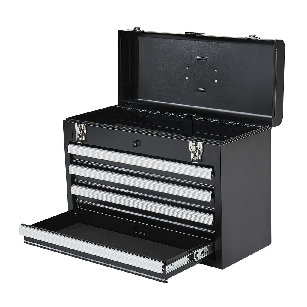 Portable Metal Tool Box with 4 Drawers: Secure, Smooth, everyday