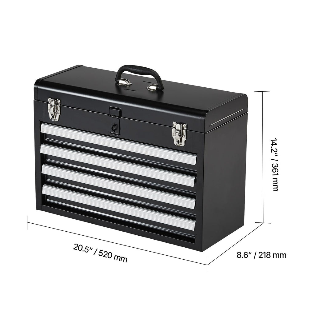 Portable Metal Tool Box with 4 Drawers: Secure, Smooth, everyday