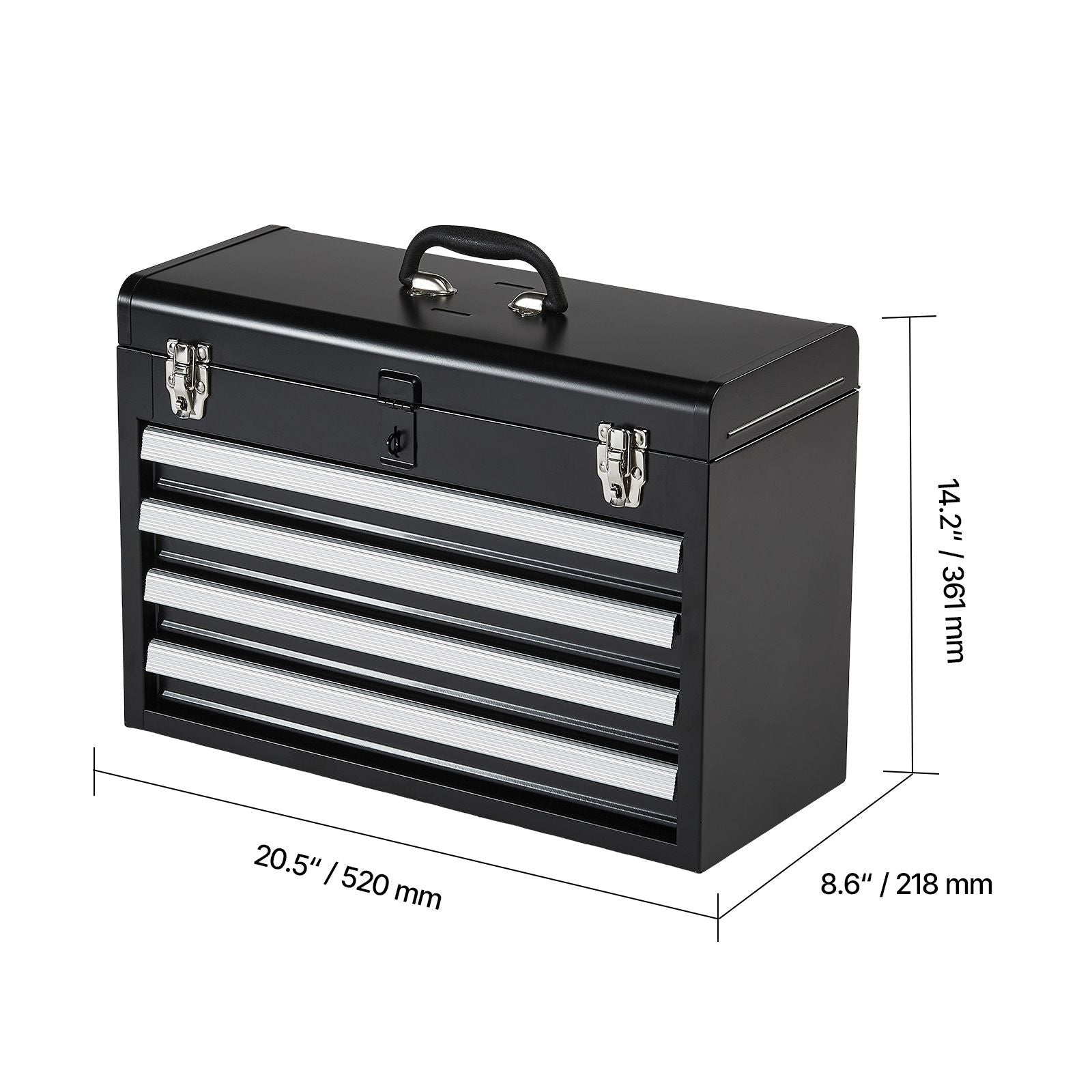 Portable Metal Tool Box with 4 Drawers: Secure, Smooth, everyday