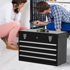 Portable Four-Drawer Tool Chest with Lock