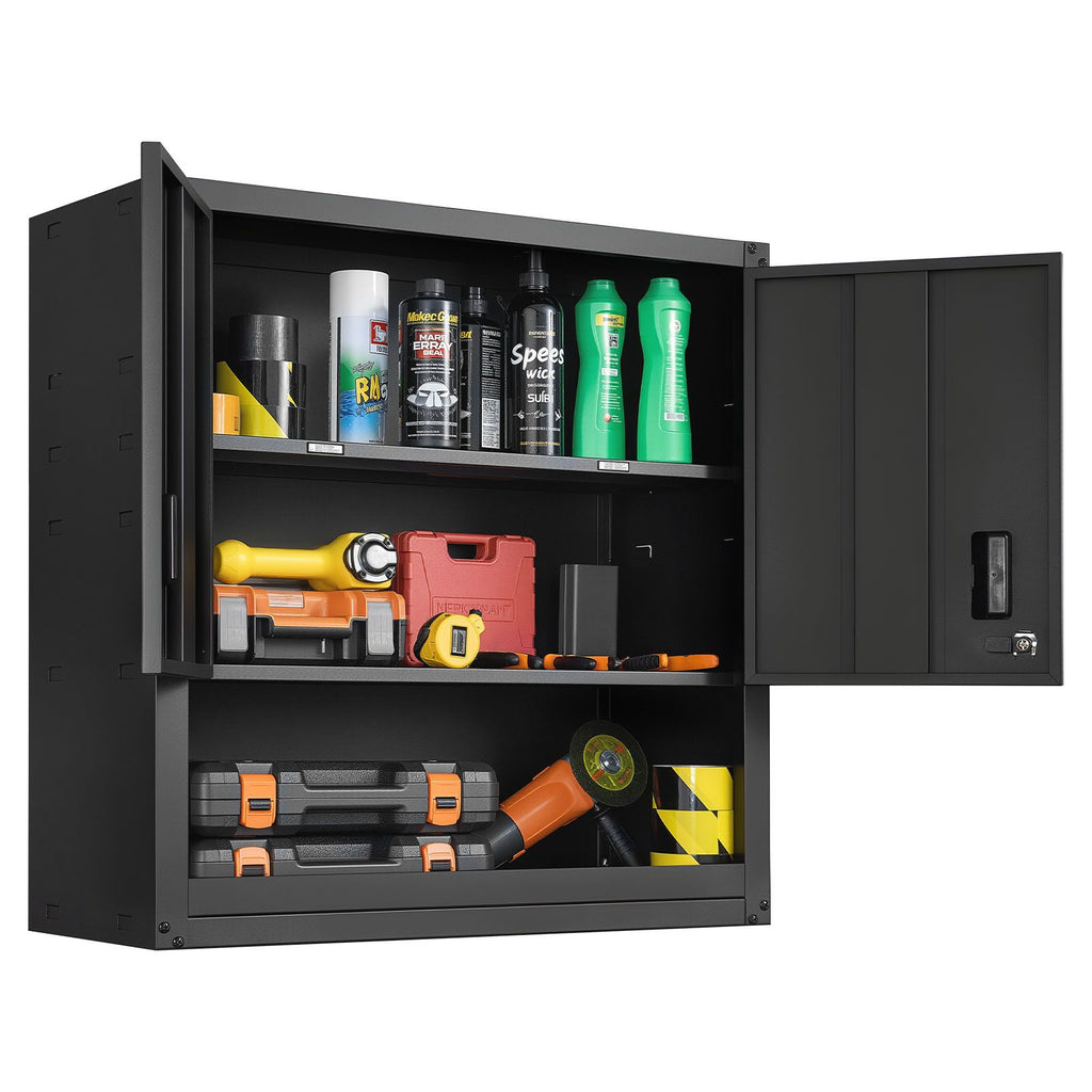 30- Wide Steel Wall Cabinet with Locking Doors and Adjustable Shelf