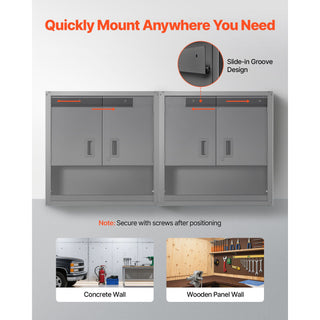30- Wide Steel Wall Cabinet with Locking Doors and Adjustable Shelf