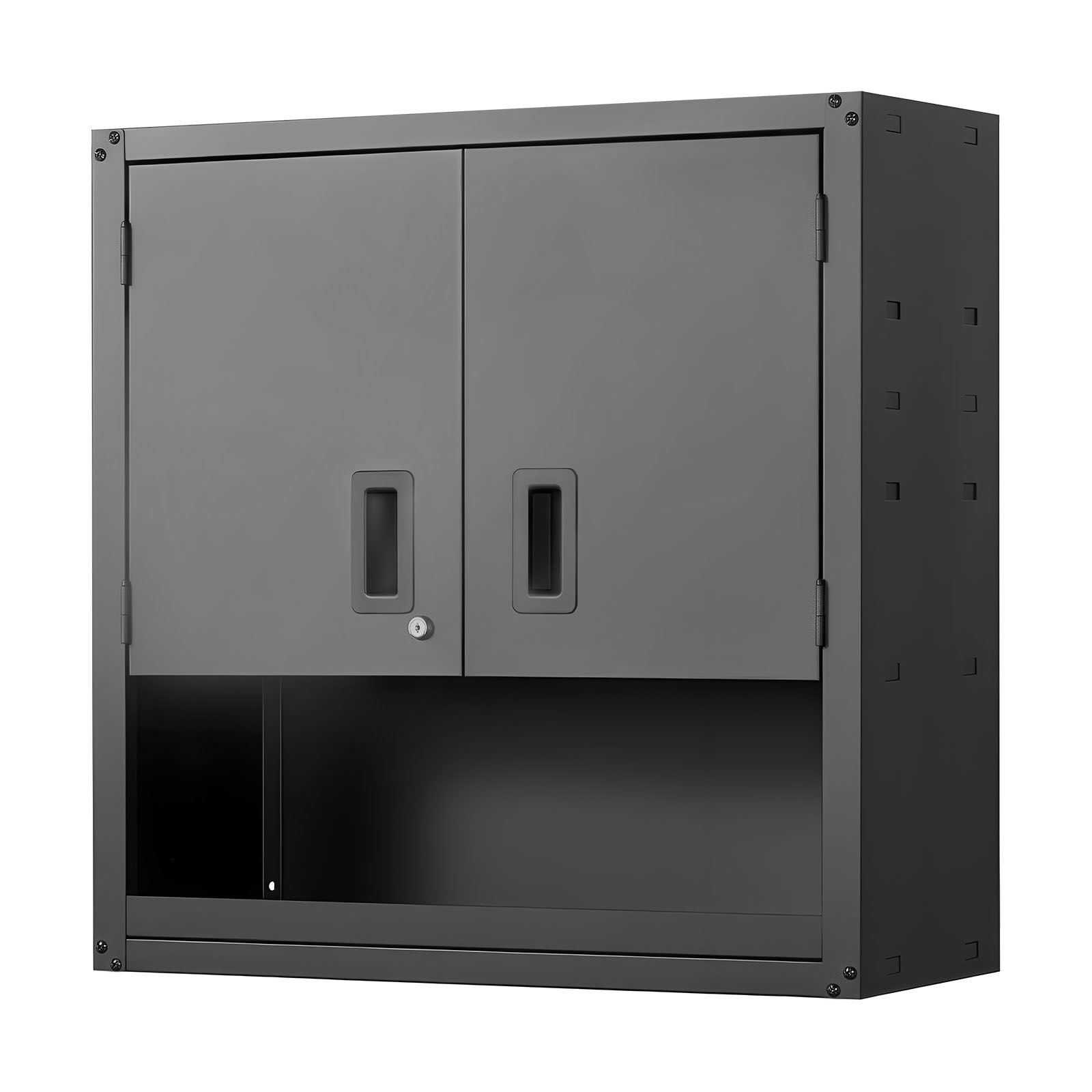 30- Wide Steel Wall Cabinet with Locking Doors and Adjustable Shelf