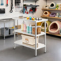 Mobile Kitchen Work Table with Adjustable Shelves and Casters