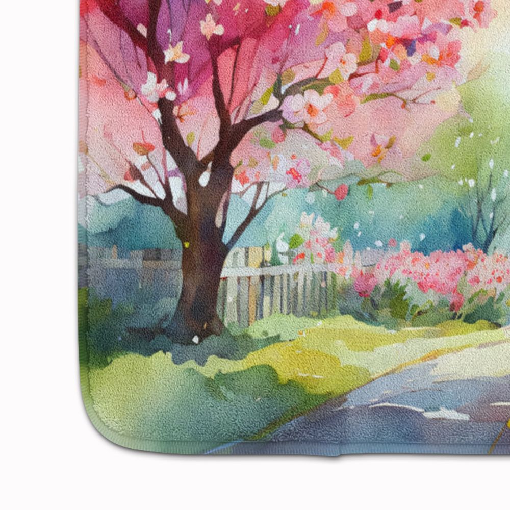 Michigan Apple Blossoms Watercolor Floor Mat