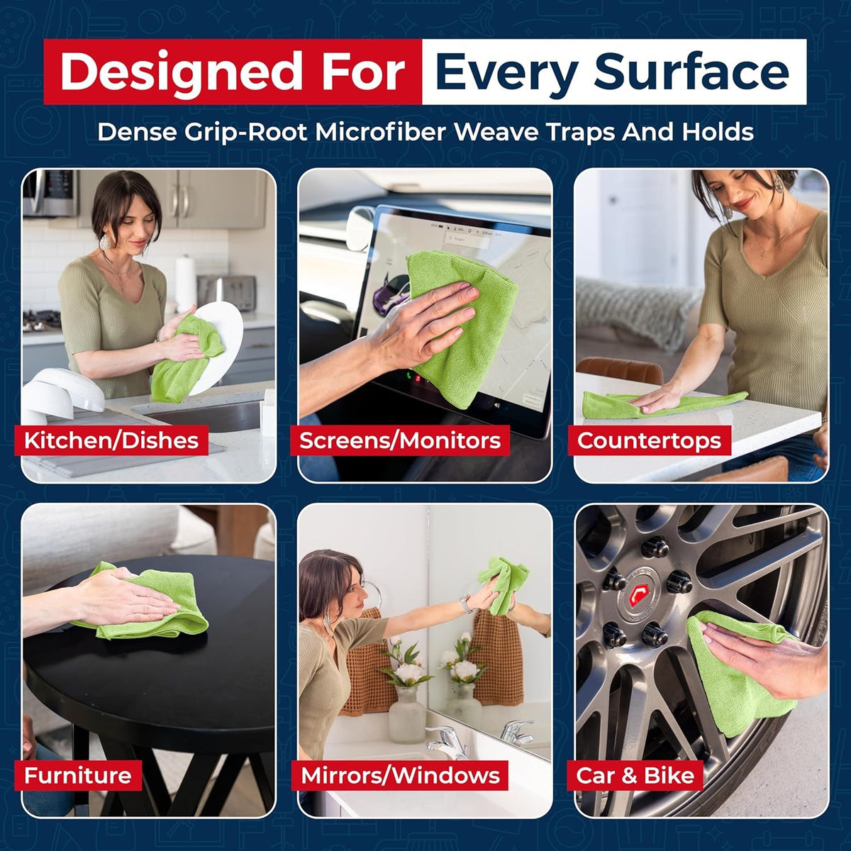 Light Green Multipurpose Cleaning Cloth Set