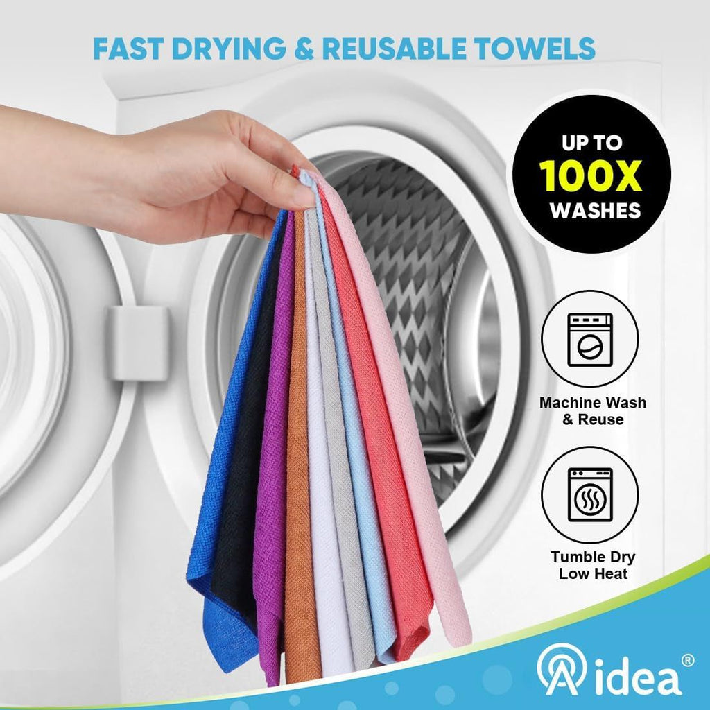 50-Pack Microfiber Cleaning Cloth Roll for Cars, Kitchen & Windows