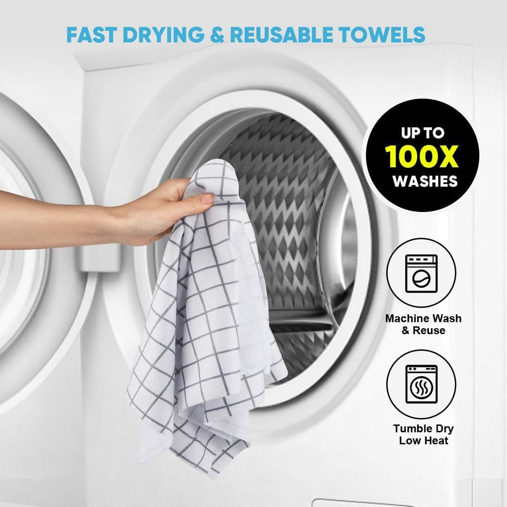 50-Pack Microfiber Cleaning Cloth Roll for Cars, Kitchen & Windows