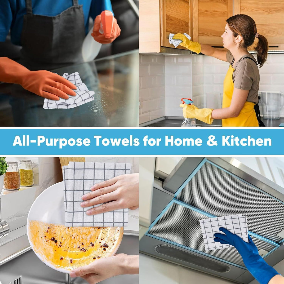 50-Pack Microfiber Cleaning Cloth Roll for Cars, Kitchen & Windows