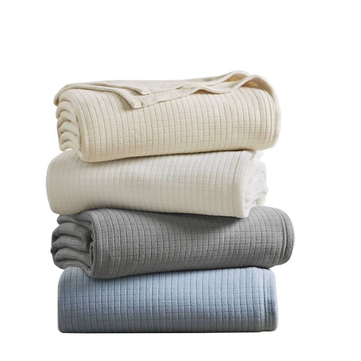 Soft Grid-Pattern Microfleece Blanket