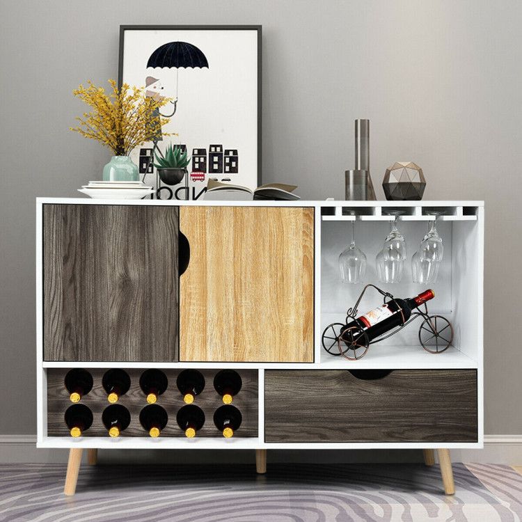 Mid-Century Sideboard with Wine and Glass Storage