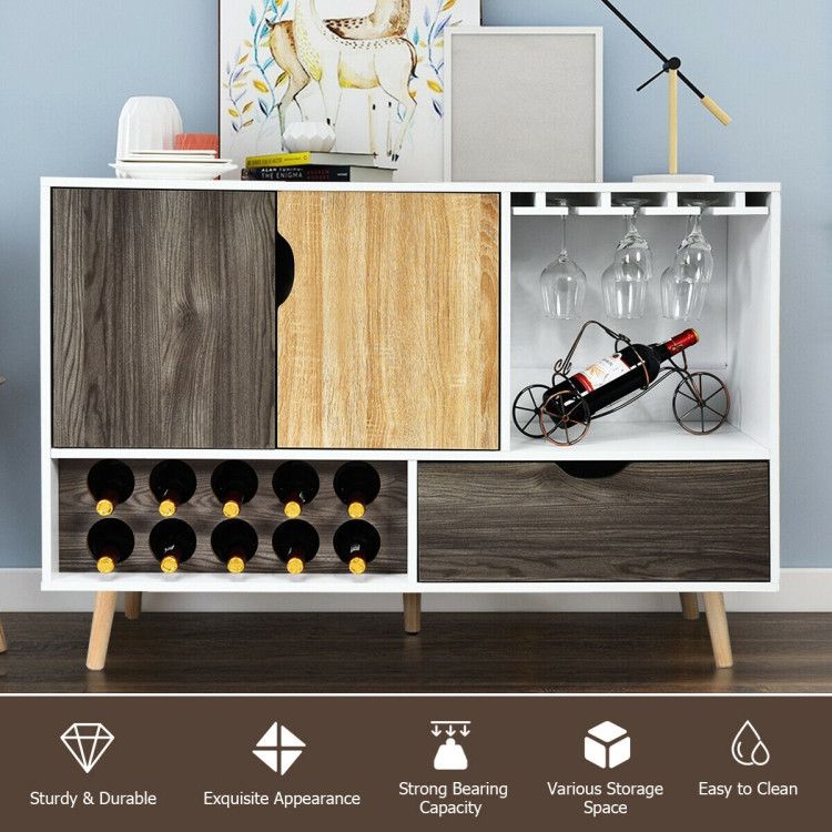 Mid-Century Sideboard with Wine and Glass Storage