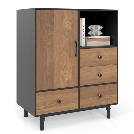 Mid-Century Four-Drawer Sideboard with Mixed Storage