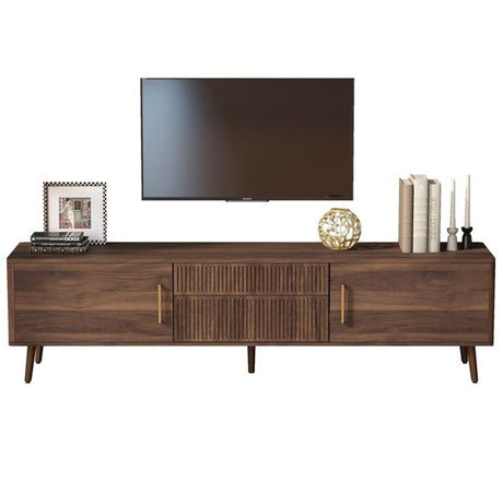 Mid-Century TV Stand with Cabinets and Drawers