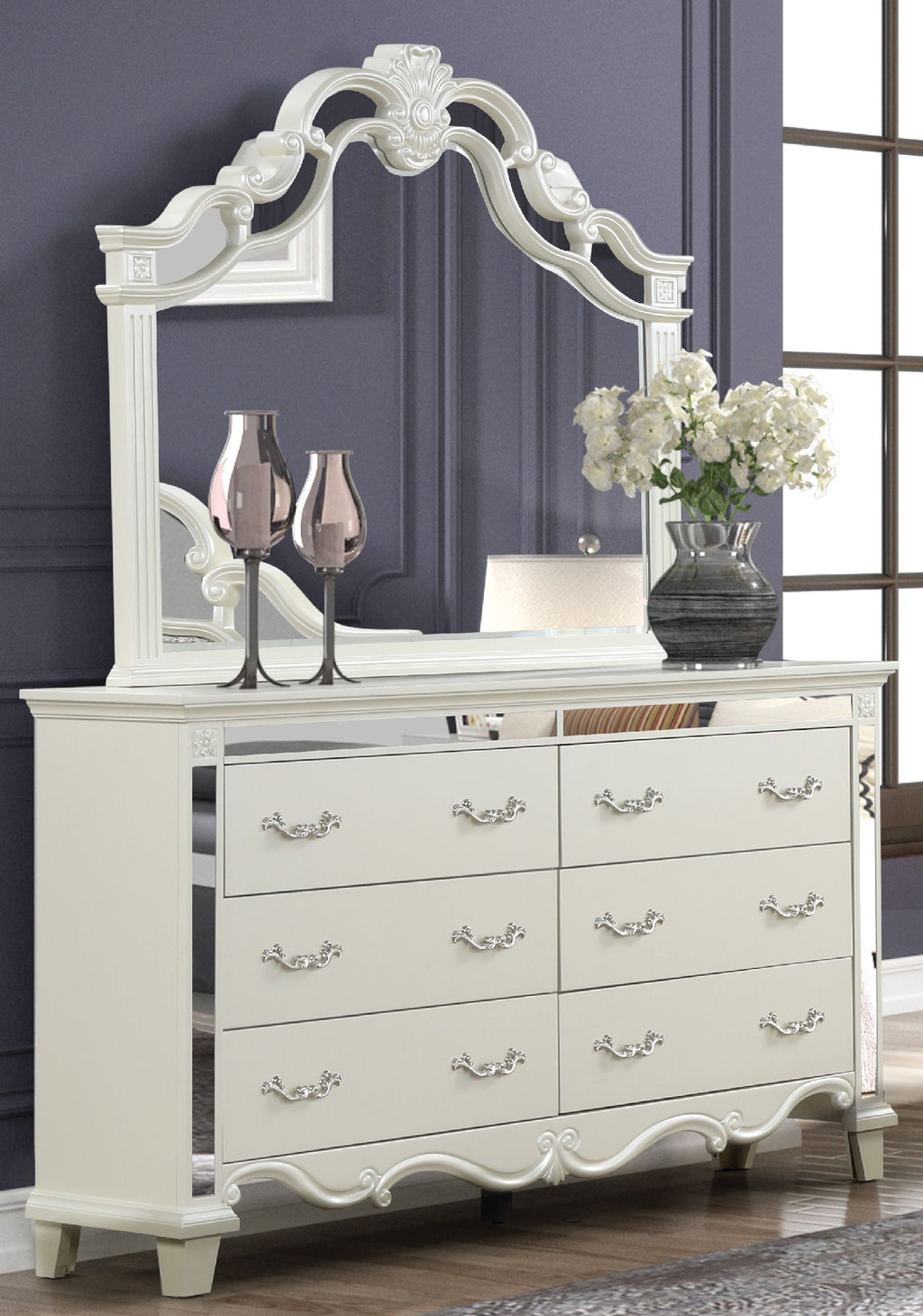 Milan Mirror-Framed Bedroom Dresser