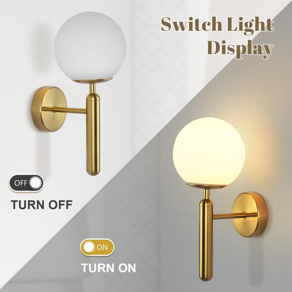 Mid-Century Globe Wall Sconce with Reversible Orientation