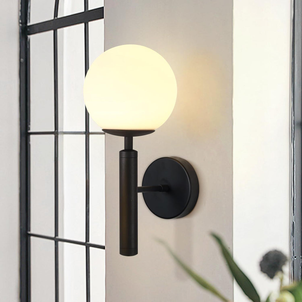 Mid-Century Globe Wall Sconce with Reversible Orientation